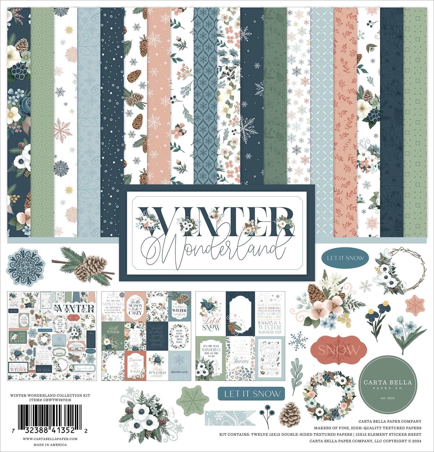 Echo Park Paper Winter Wonderland Carta Bella Collection Kit 12"X12"