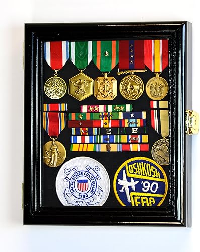 Miniatura 6 de XS - Caja de vitrina, diseño de pin militar, para medallas, pins, insignias con 98% UV bloqueable