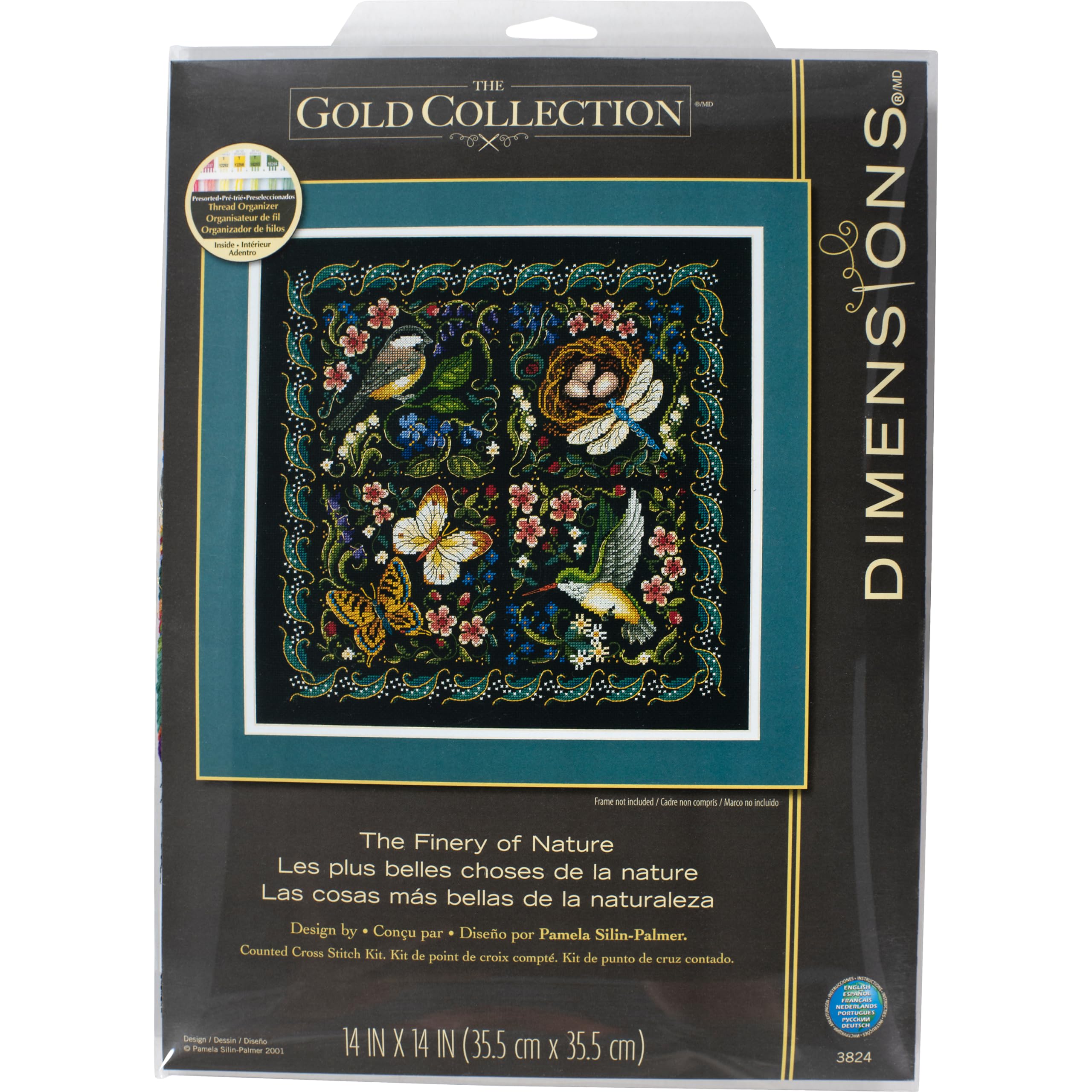 Dimensions 3824 Gold Collection The Finery of Nature Zaawansowany zestaw do haftu krzyżykowego, 35 cm x 35 cm, wielokolorowy, wielokolorowy