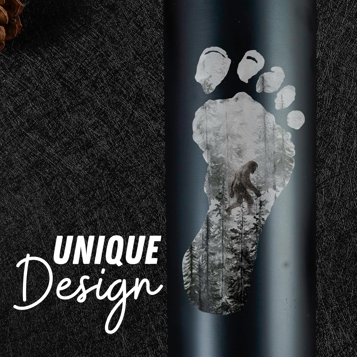 Onebttl Bigfoot Gifts for Men Women, Big Foot Sasquatch Gifts, 20 oz Black Insulated Tumbler, Bigfoot Gift Idea, Ideal for Christmas, Thanksgiving - Image 2