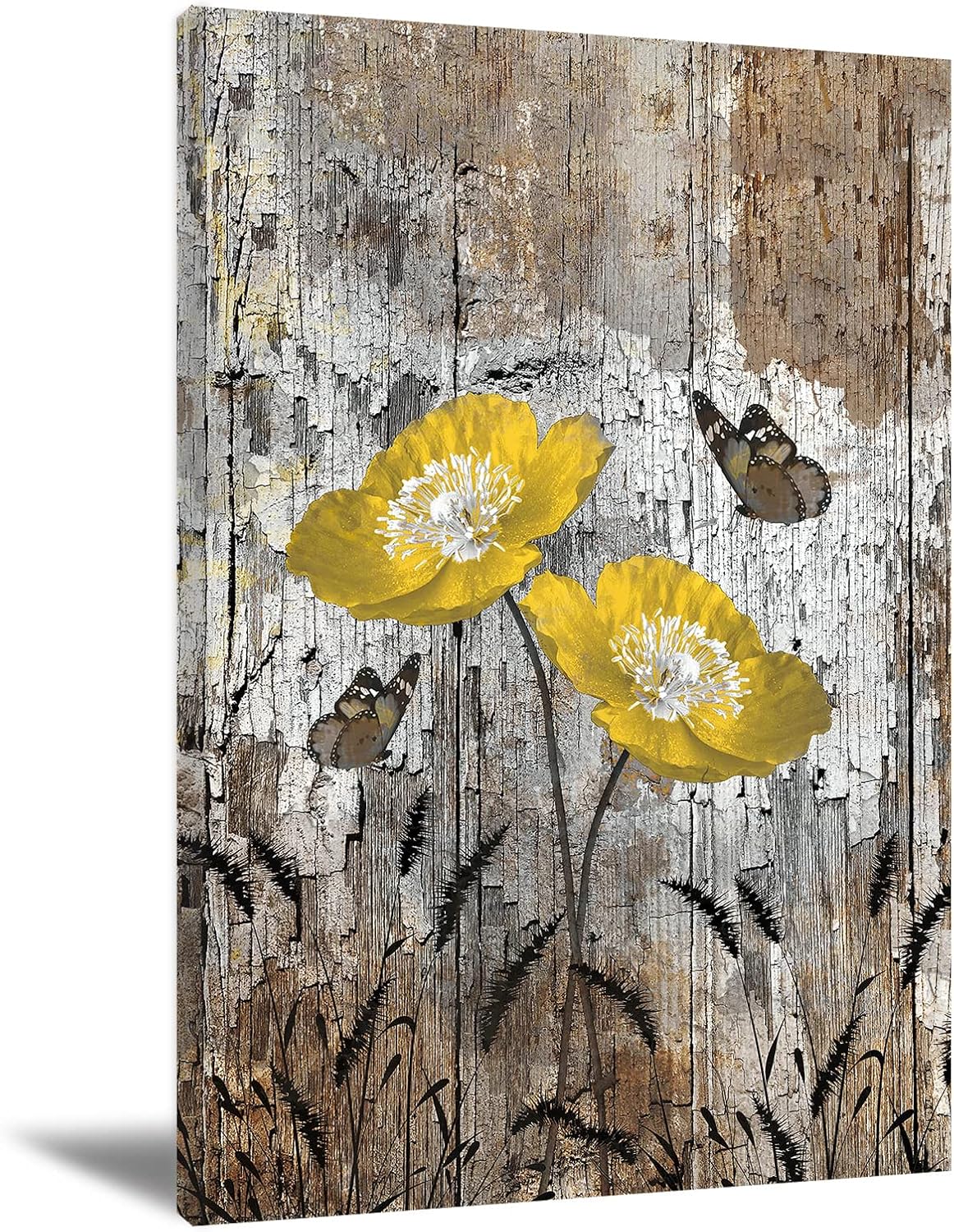 Rustic Floral Wall Art Country Farmhouse Sunflower Wall Art Decor