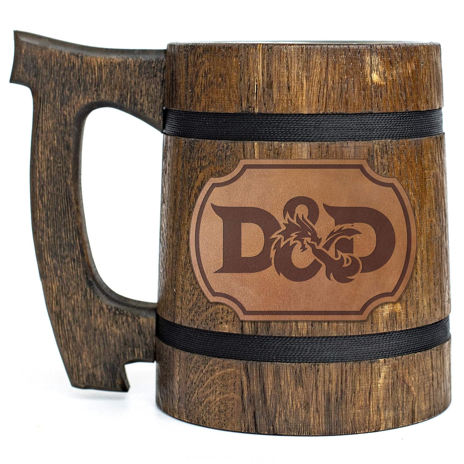 D&D Beer Stein, Dungeons and Dragons Wooden Beer Mug, D&D