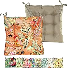 JACK Outdoor Motiv Stuhlkissen 38x38cm Lounge Kissen Auflage Wasserfest Sitzkissen Garten Lotus Effekt, Farbe:Beerenflut Orange