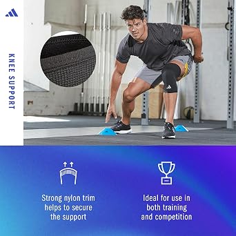 adidas Support Knee Sleeve, Ergonomic Knee Compression Sleeve