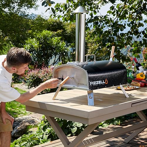 Miniatura 3 de PIZZELLO Horno de pizza para exteriores de 16 pulgadas, multicombustible, multicombustible, grande, de acero inoxidable, con quemador de gas,