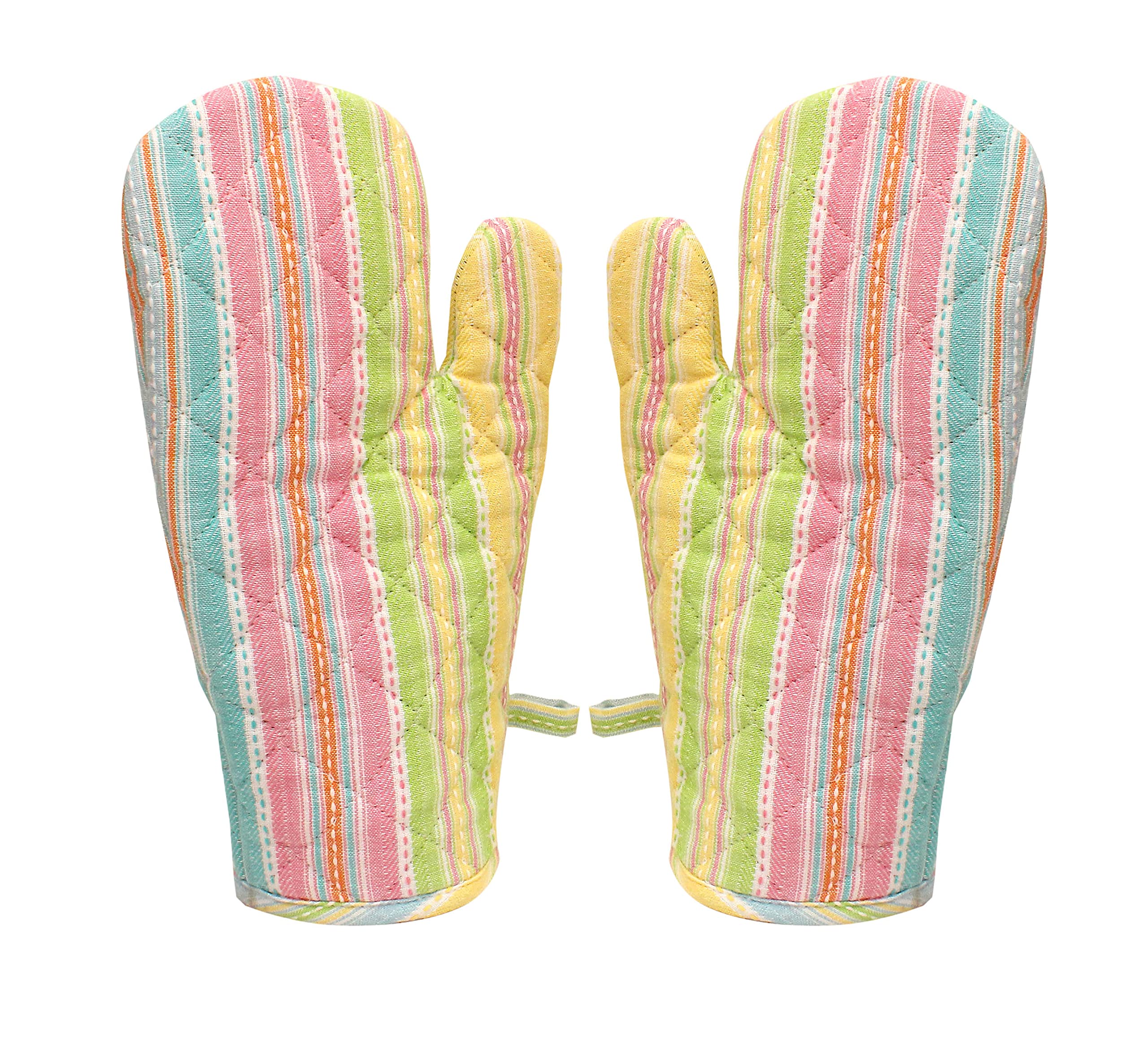 Cotton Candy - Oven Gloves Heat Proof Microwave Oven Gloves for Kitchen Cooking & Baking - Heat Resistant, Thick & Safe, Protection of Hands from Hot Utensils,Oven Mitts (Pack of 2) - Multi (Multi 1)