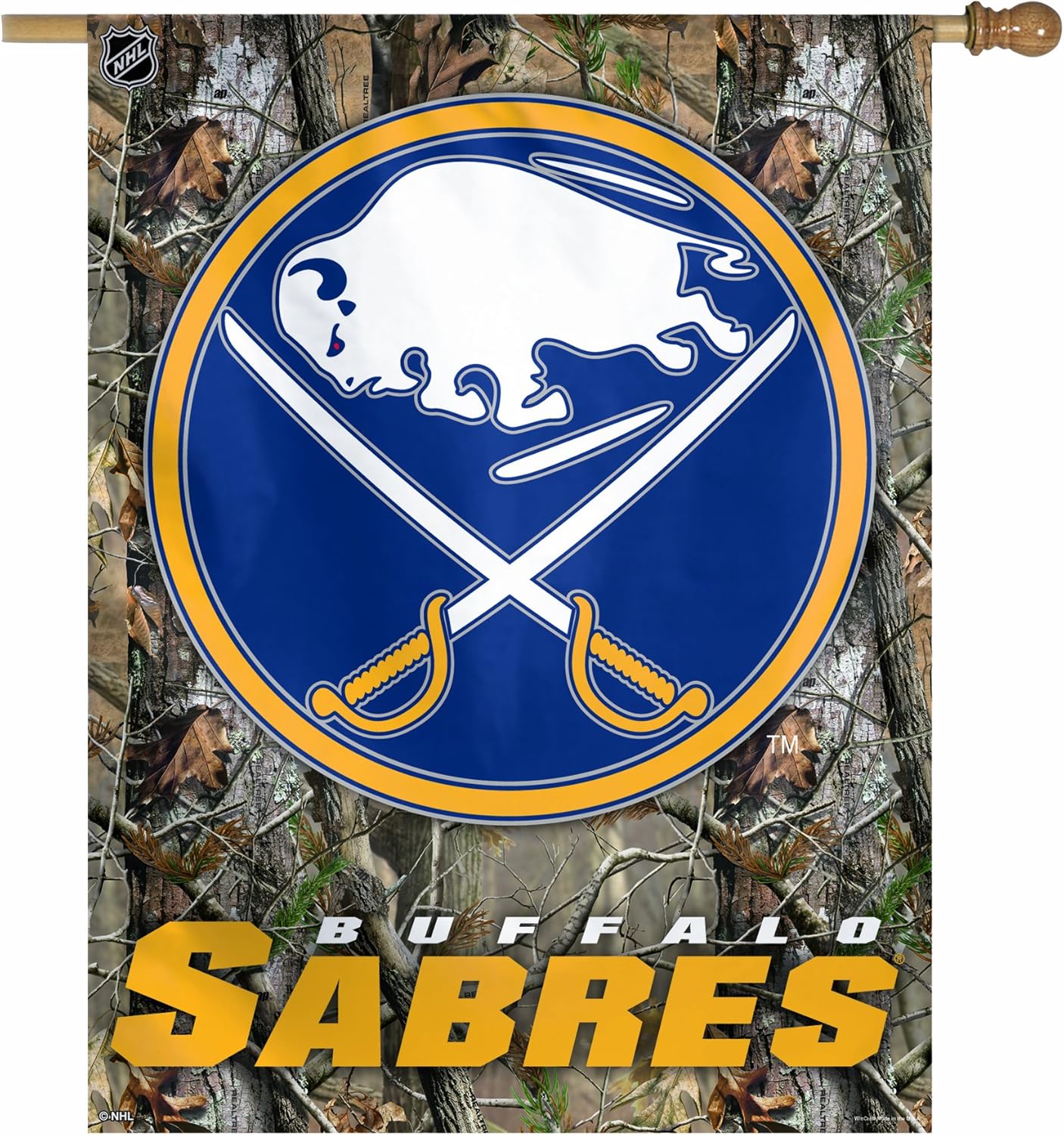 NHL Buffalo Sabres 27/37Inch Real Tree Vertical Flag