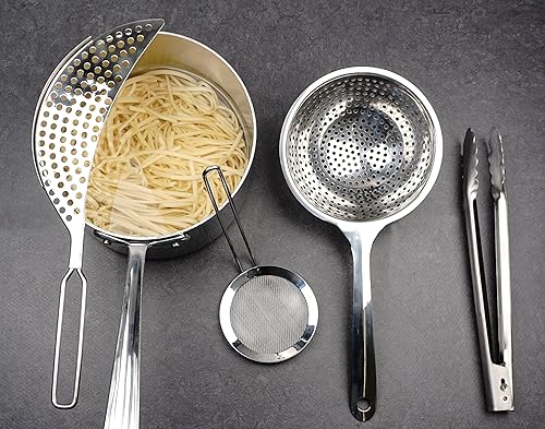 Miniatura 5 de RSVP International Endurance Collection Colador de Olla de Media Luna Perforada, 14.75 x 2.75 pulgadas, Acero Inoxidable 188