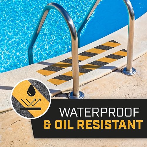 Miniatura 14 de Lockport Cinta antideslizante – Cinta de agarre negra resistente para escaleras, 4 pulgadas x 50 pies para peldaños de escalera antideslizante Negro