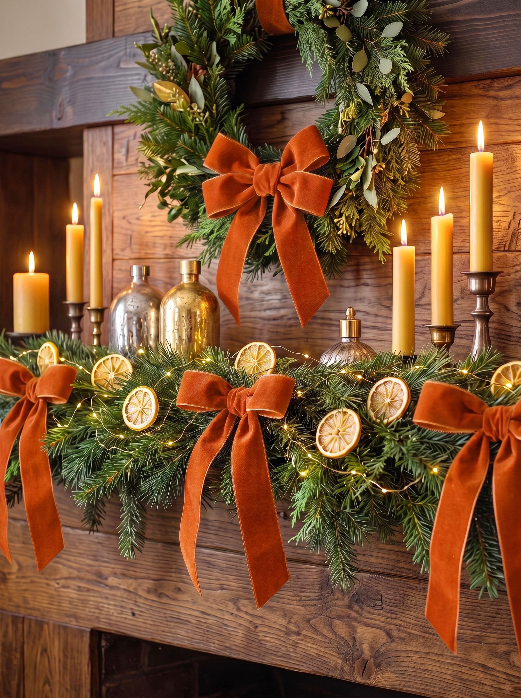 Cinta de terciopelo naranja quemado de 1 pulgada y 25 yardas para árbol de Navidad, envoltura de regalos, ramo de flores, decoración de coronas, fabricación de lazos