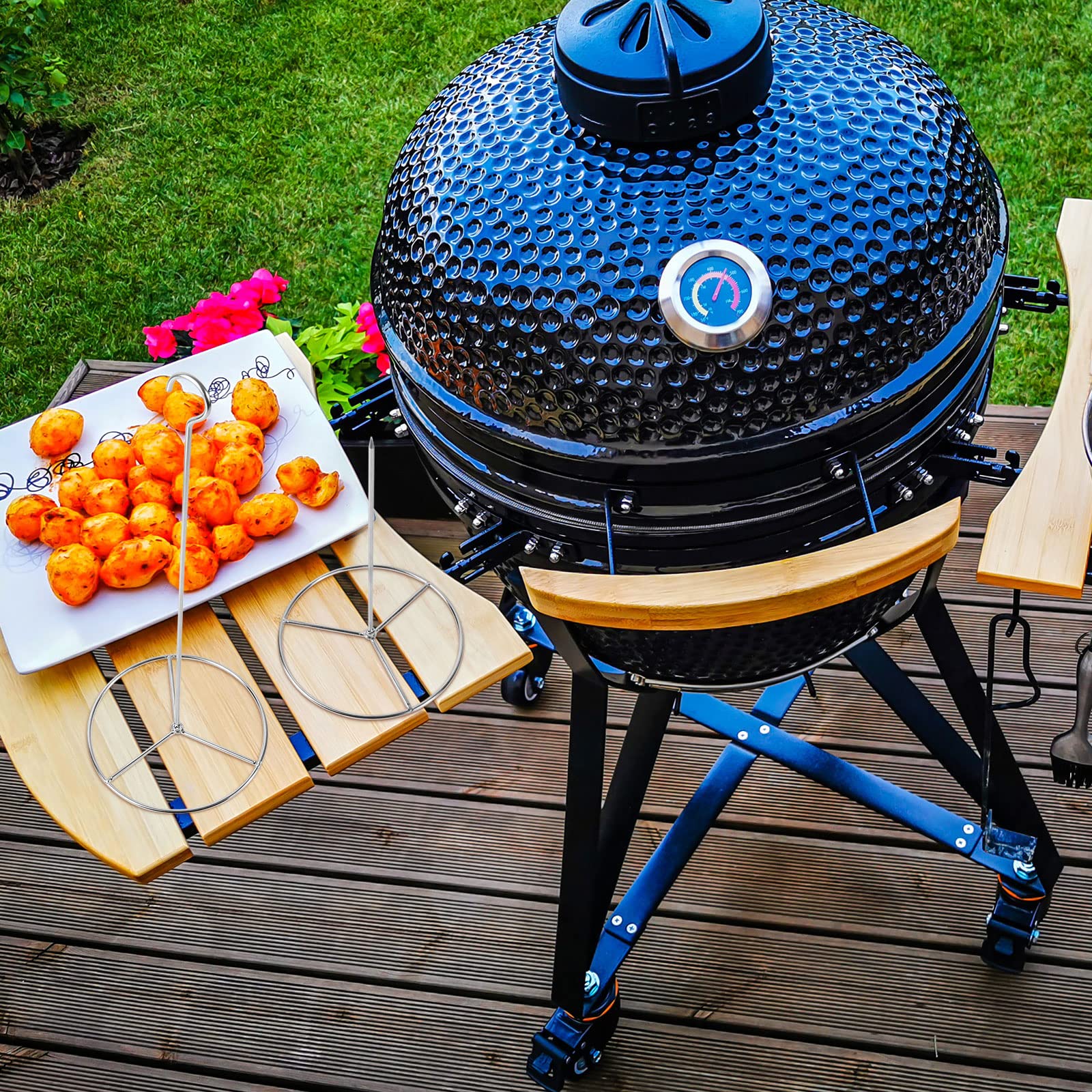 Truthahn-Fritteusen-Set Aus Edelstahl - Mit Haken & Ständer - Für Grill & Backofen