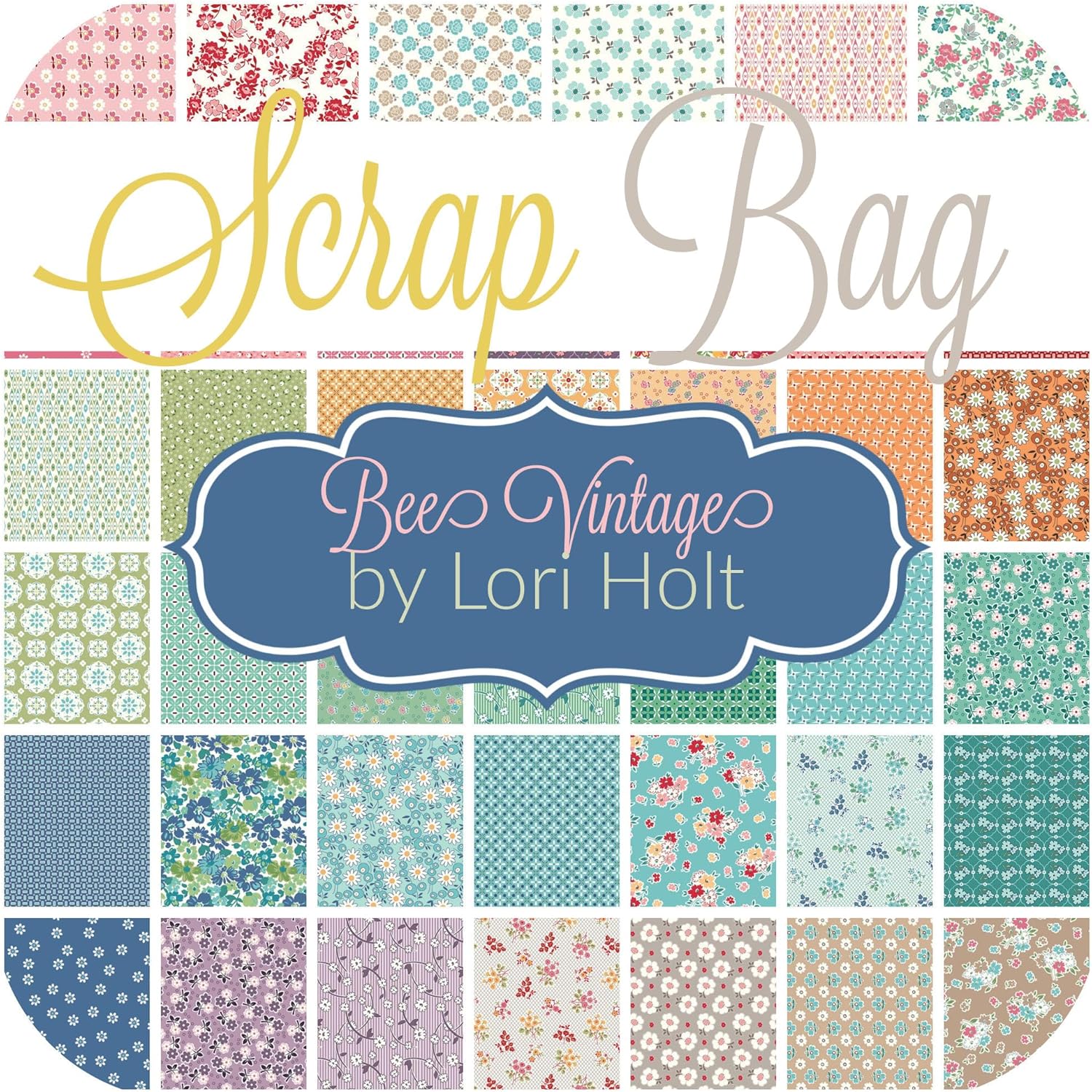 Bee Vintage Scrap Bag (Approx 2 Yards) by Lori Holt for Riley Blake 2 Yards DIY Quilt Fabric