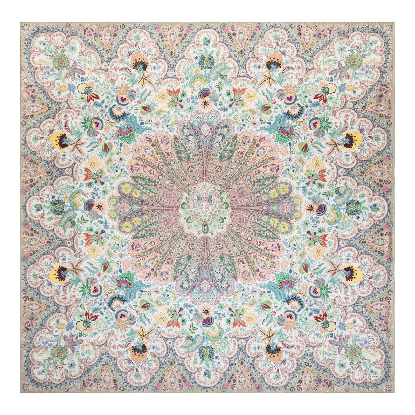 Roeckl bufanda Fior di Seta 140x140 Multi Pastel colorido