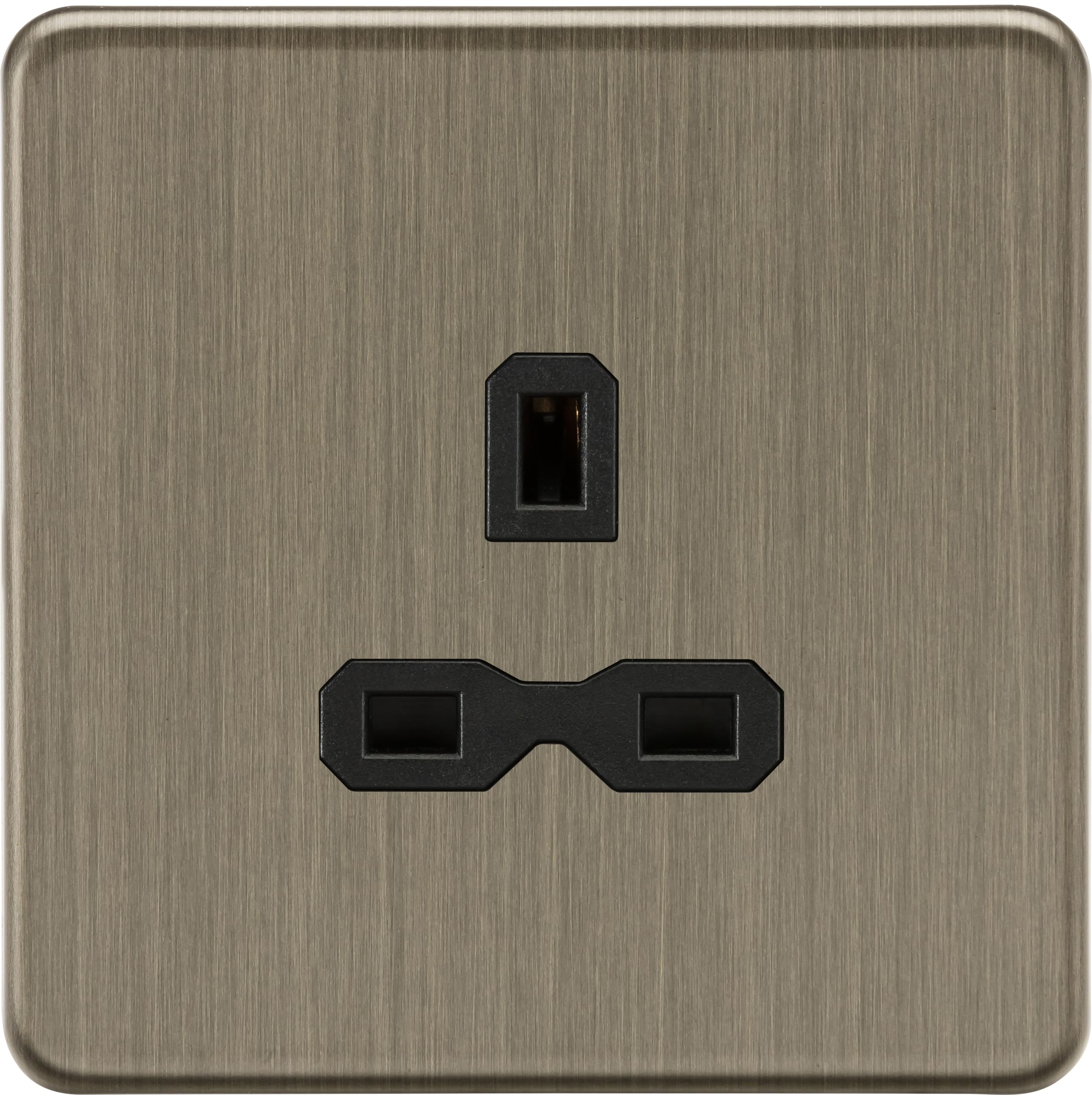 Knightsbridge 13A 1G Unswitched Socket - Antique Brass