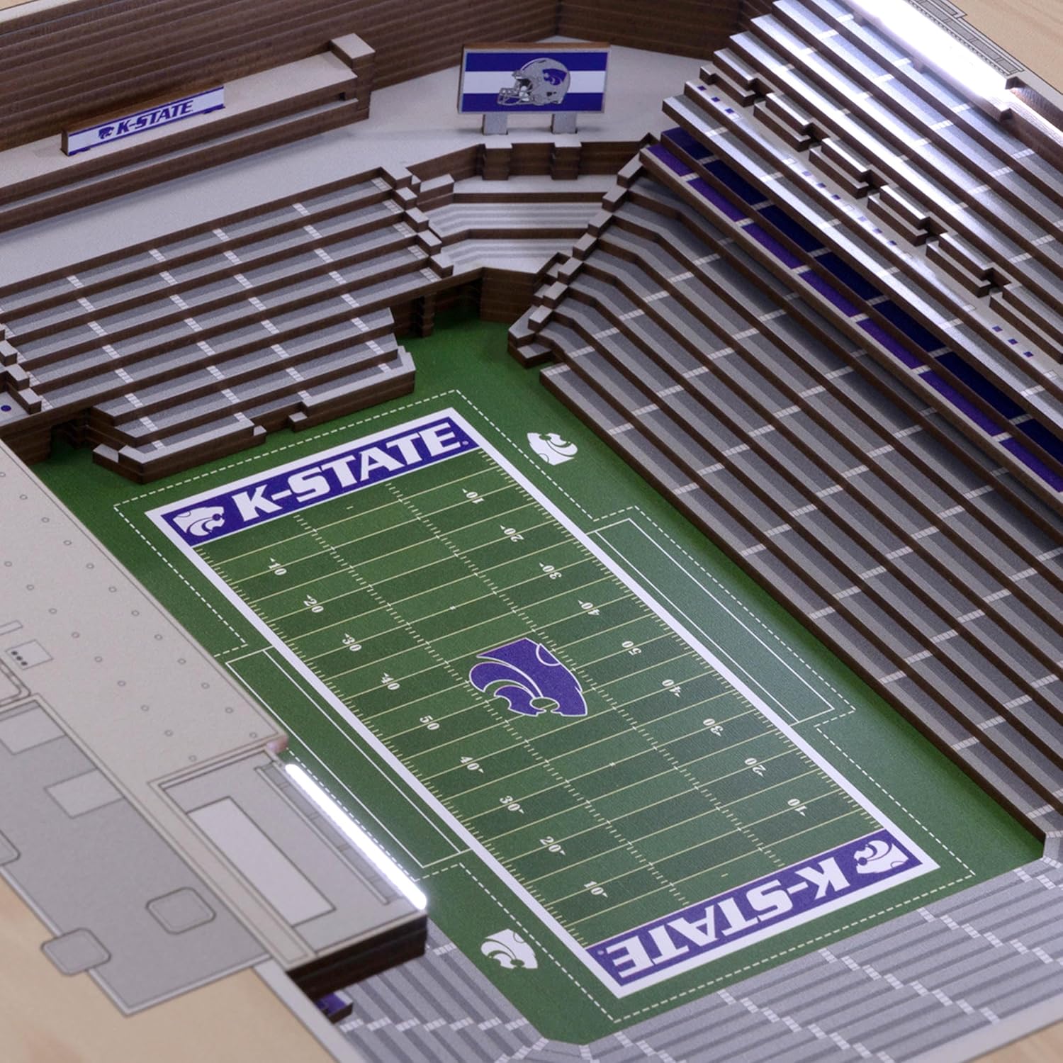 YouTheFan NCAA Kansas State Wildcats 25-Layer StadiumViews Lighted End Table - Bill Snyder Family Stadium