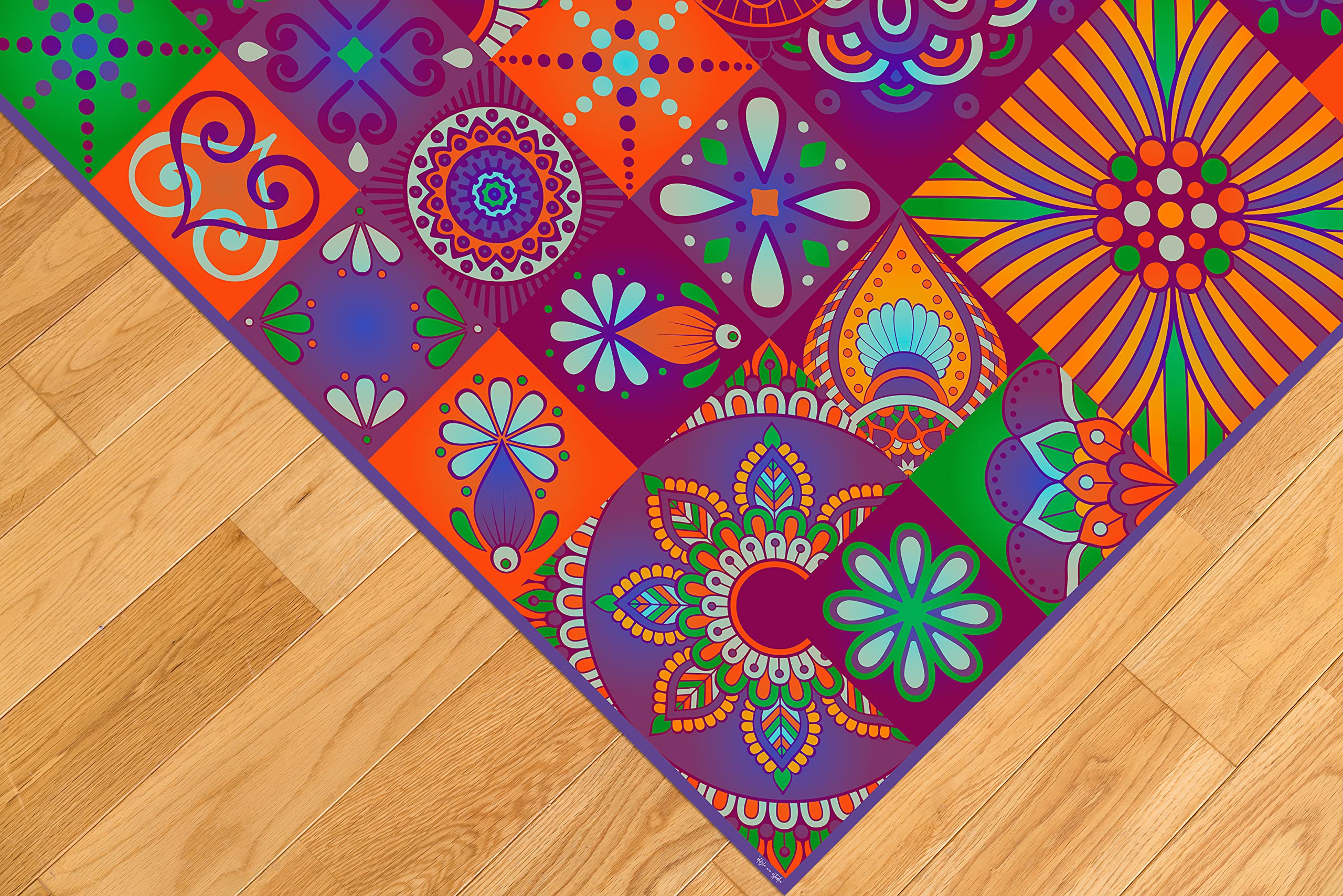 DobleUve Estudio Tapis Vinyle 1 | Violet | 65x140 cm | Tapis Cuisine | Tapis de Salon Antidérapant Antifongique Ignifuge | Tapis Enfants | Tapis Bain PVC | Tapis PVC
