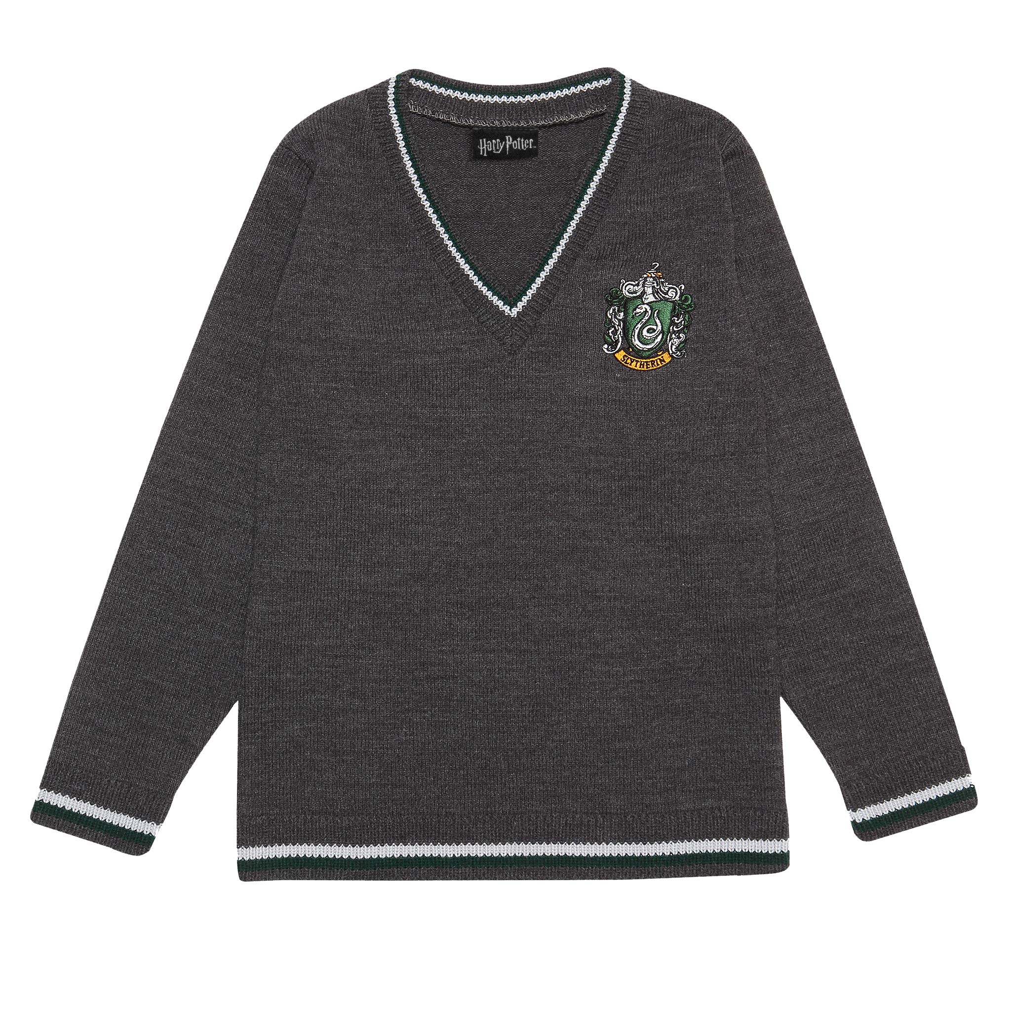 Popgear Boys Charcoal Harry Potter Slytherin House Knitted Jumper, Kids, 5-13 Years, Official Merchandise