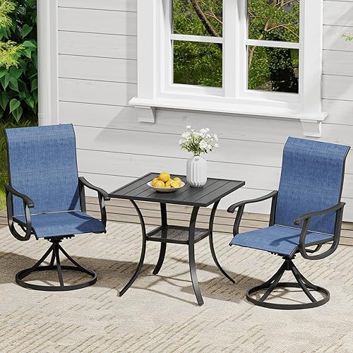 Miniatura 5 de VICLLAX Juego de 2 sillas de comedor giratorias para patio, sillas de comedor giratorias para exteriores con respaldo y asiento transpirables de