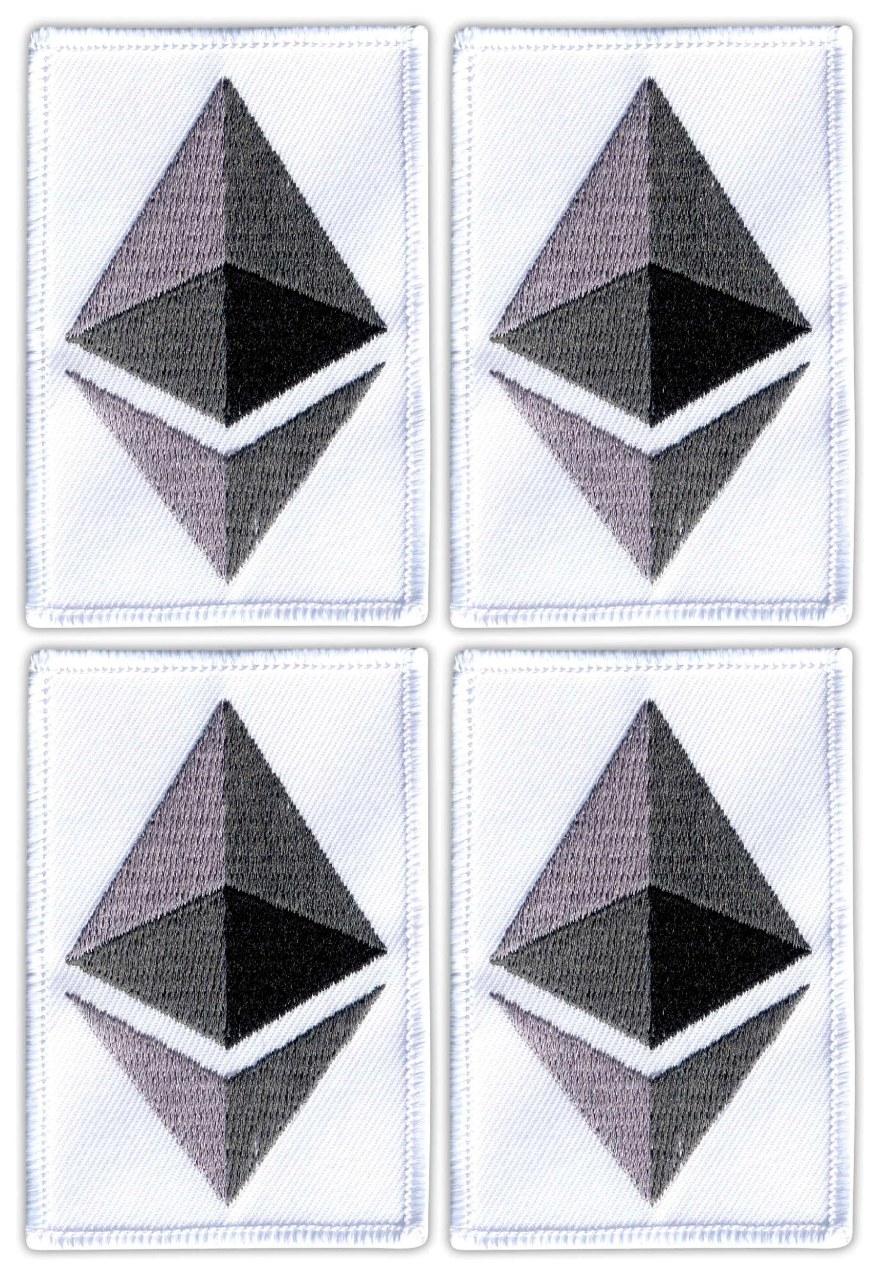 Amazon.co.jp: イーサリアム ロゴ ブラック VeIcro/面ファスナーバッキング 刺繍ワッペン/バッジ/エンブレム 4個セット : ホビー