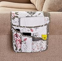 Vista 27 de Brilliant Sunshine Organizador de reposabrazos de sofá de retazos rosa y salvia, organizador de 5 bolsillos, organizador antideslizante para sillón