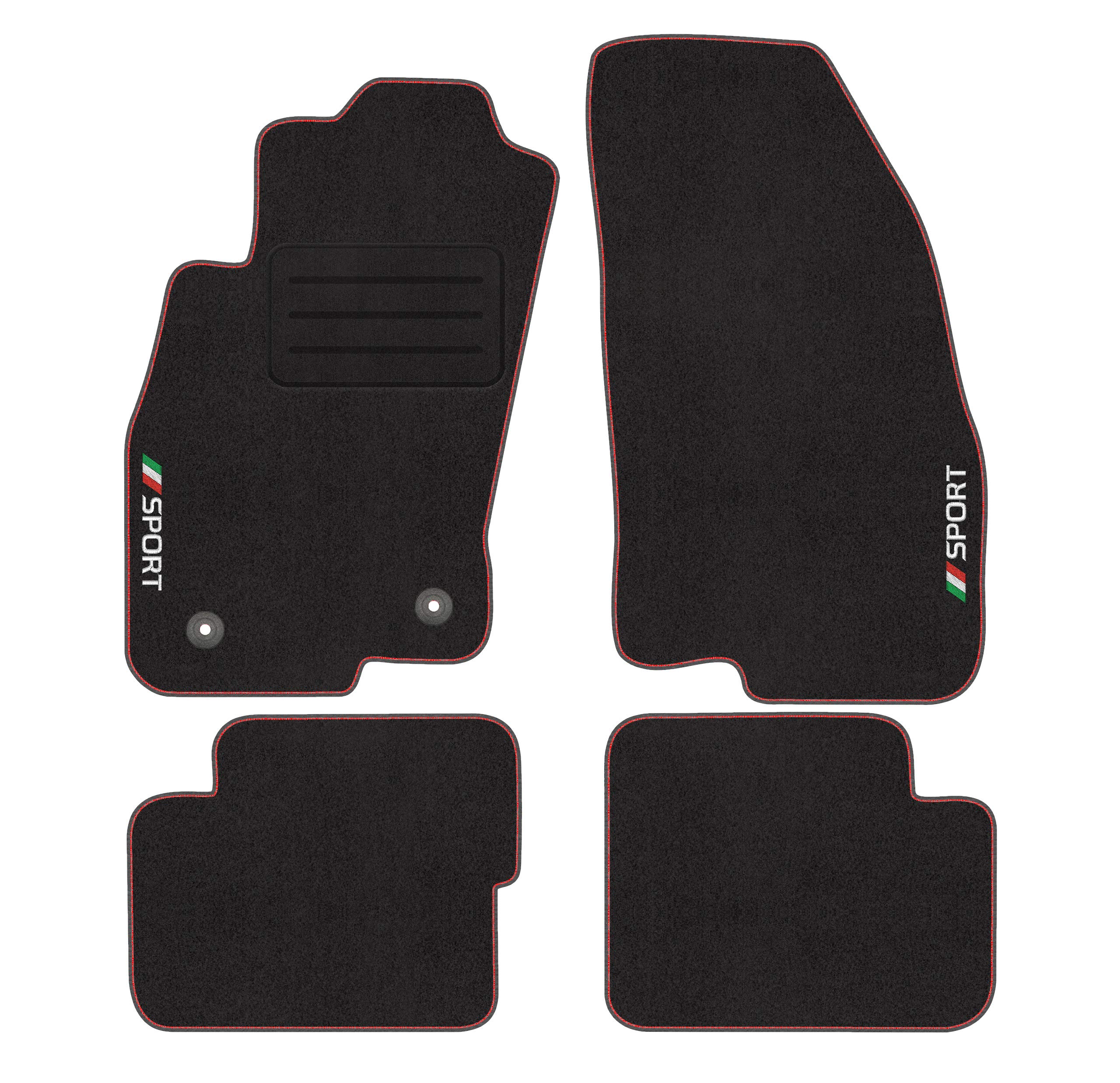Set Tappetini Anteriori In Velluto Per Fiat Punto Evo, 2 Pezzi Su Misura, Antiscivolo Con Rinforzo Saldato, Colore Nero