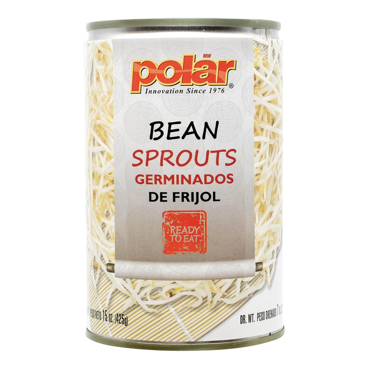 MW Polar Canned Bean Sprouts, 15 oz - Crunchy, Vitamin A-Rich, Low-Cal Veggies for Salads, Soups & Asian Dishes