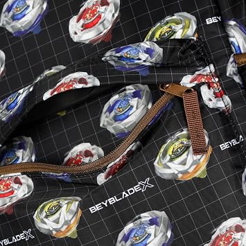 INTIMO BeybladeX Backpack Allover Beyblade Spinner Grid Design 16 Bag with Adjustable Straps