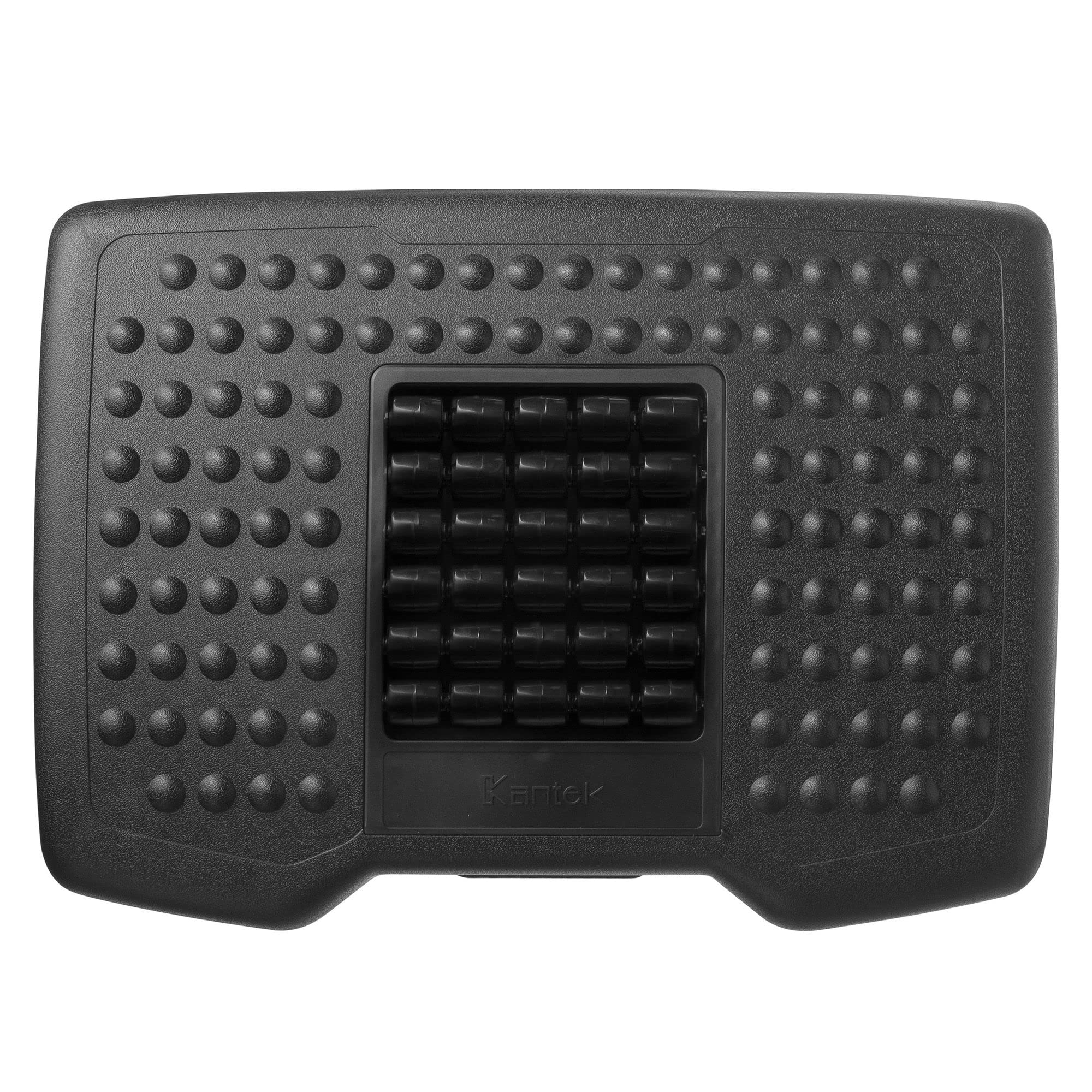 Kantek Premium Verstellbare Fußstütze mit Rollen, 4 bis 16,5 cm Höhe, schwarz (FR750)