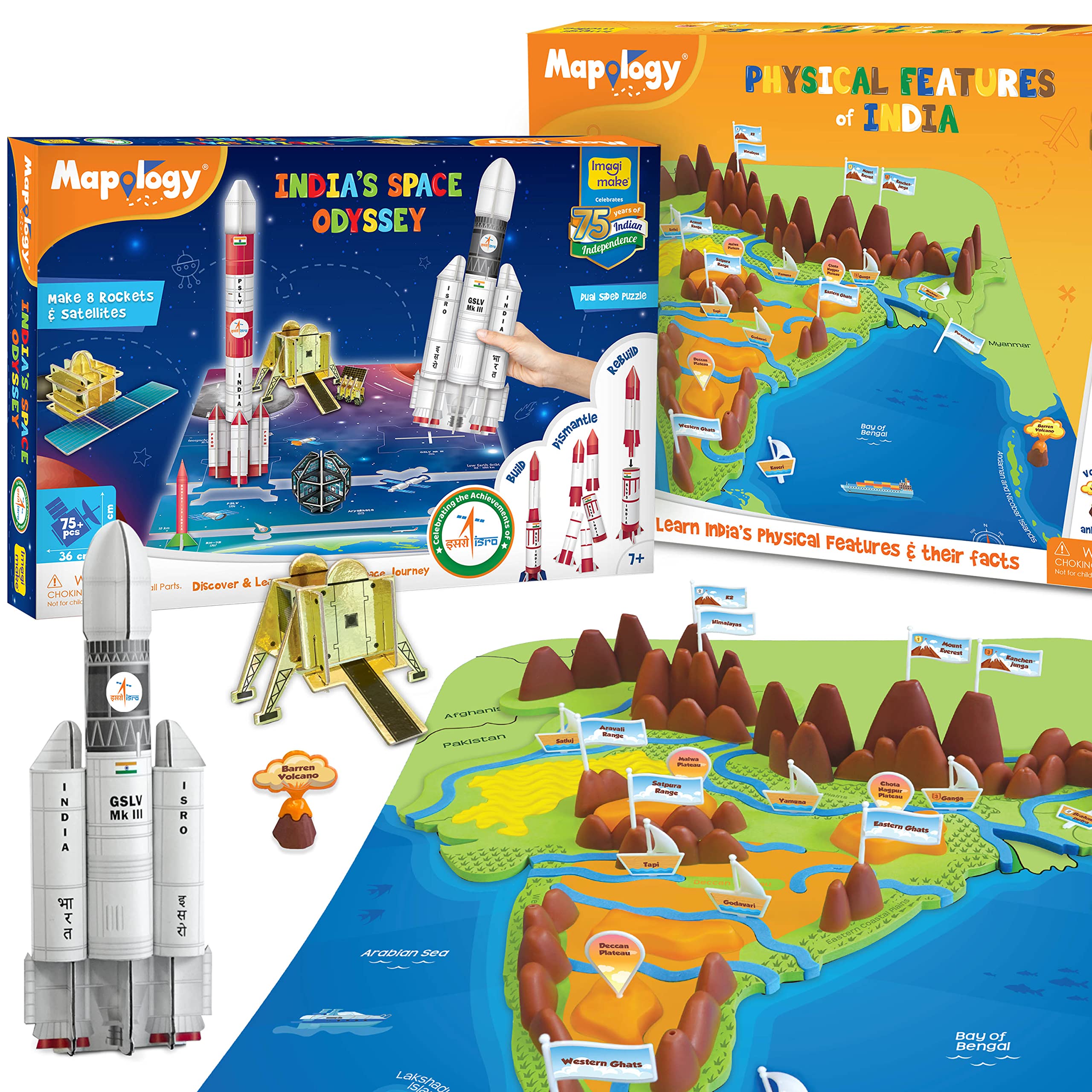 Imagimake Mapology - Indias Space Odyssey, Learn About Indian Rockets & Satellites & Solar System - Educational Toy and Learning Aid, Puzzles for Kids for Age 5 Years+, Best Gift for Boys & Girls (B0B6PX3WZJ) Amazon Price History, Amazon Price Tracker