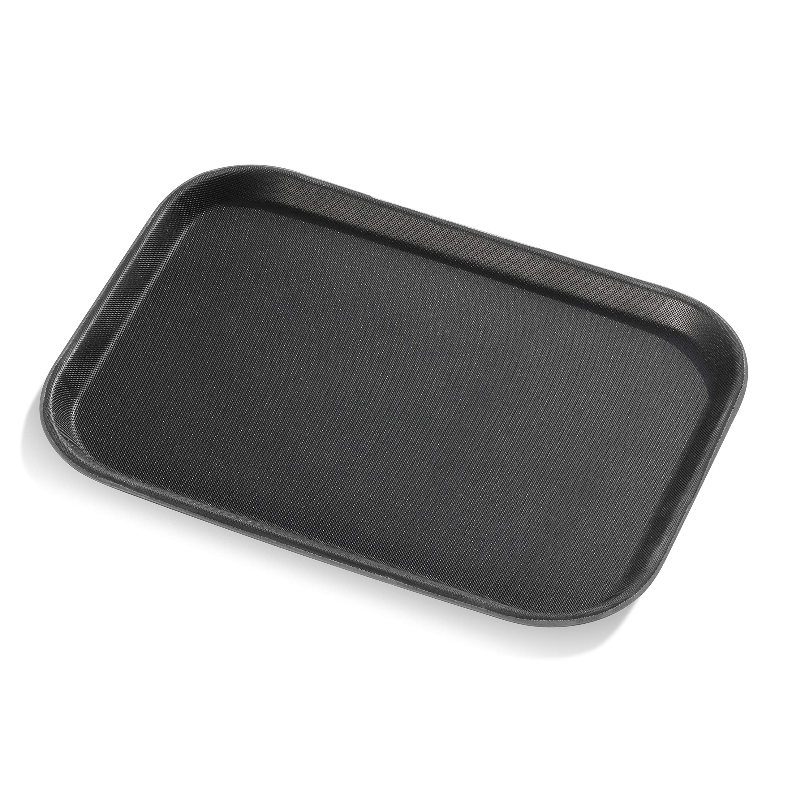 New Star 24852 NSF Kunststoff, rechteckig, Gummi gefüttert Rutschfestes Tablett, 10 von 35,6 cm, Schwarz