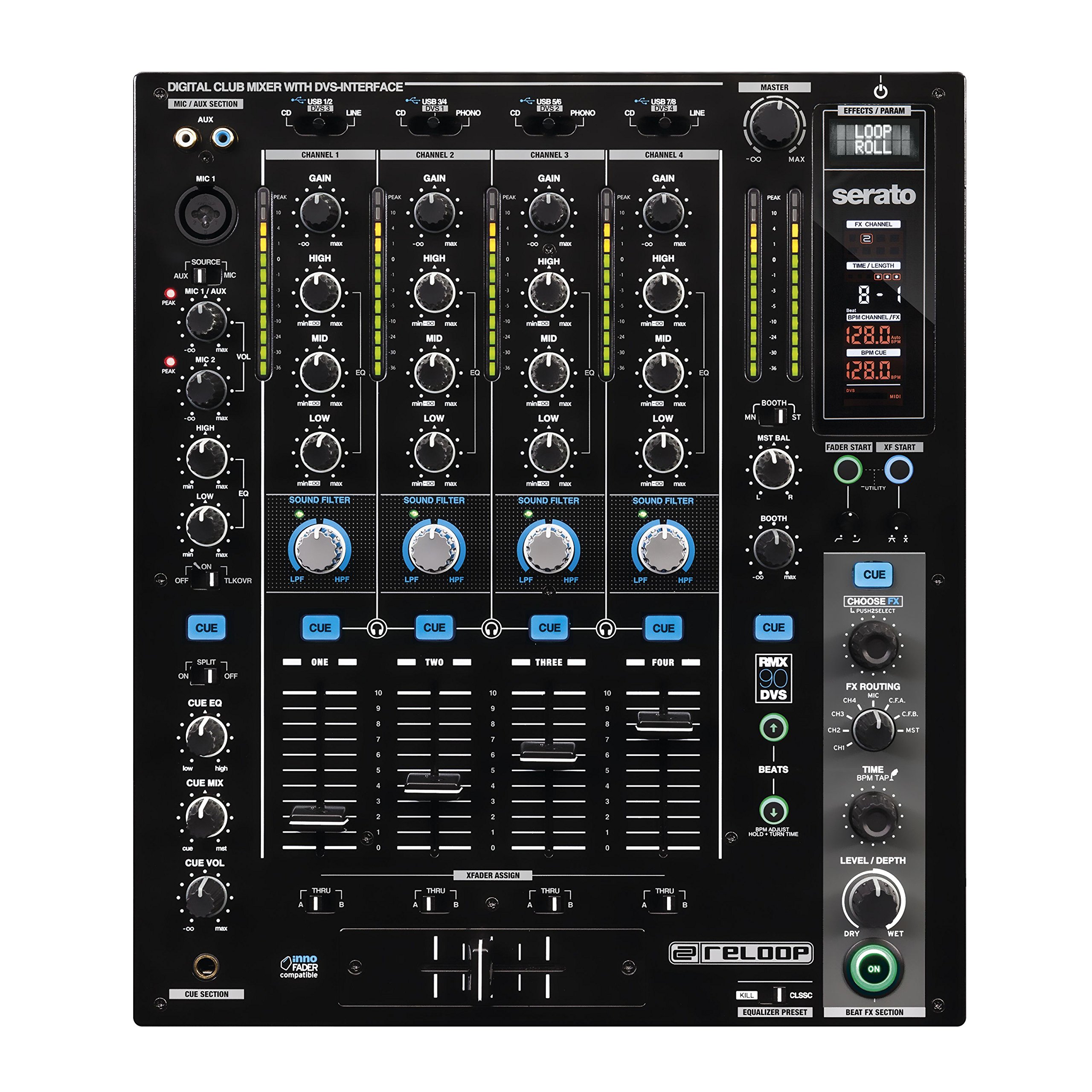 Reloop RMX-90DVS （デッキセーバー付き） Amazon.com: Reloop RMX-90 DVS 4-Channel Serato Mixer : Musical