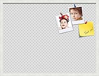 Vista 115 de PinPix Tablero de anuncios de corcho de 12 x 12 pulgadas. Este tablero decorativo enmarcado viene con diseño de círculos B W y un marco blanco