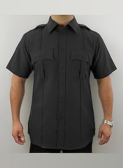 First Class 100% Polyester Short-Sleeve Men's Uniform Shirt Navy Blue