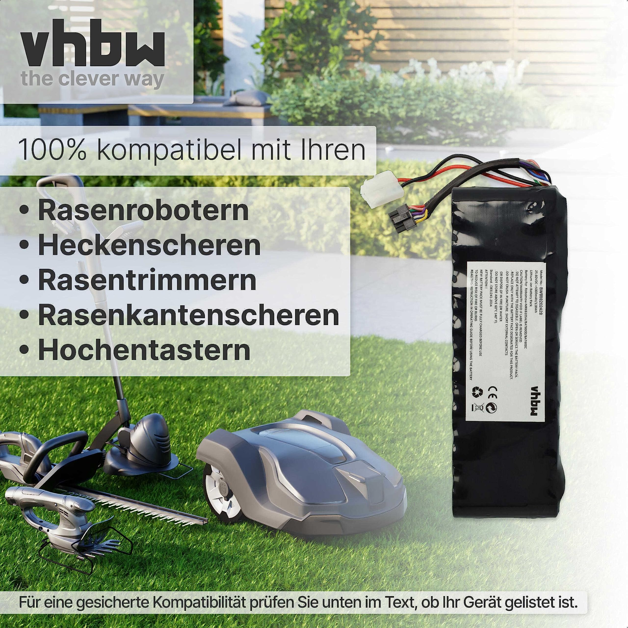 vhbw Batterie compatible avec Robomow RS612, RS625, RS612 Pro, RS612U, RS615, RS622, RS622 Pro, RS622U, série TS (5000mAh, 25,6V, LiFePO4