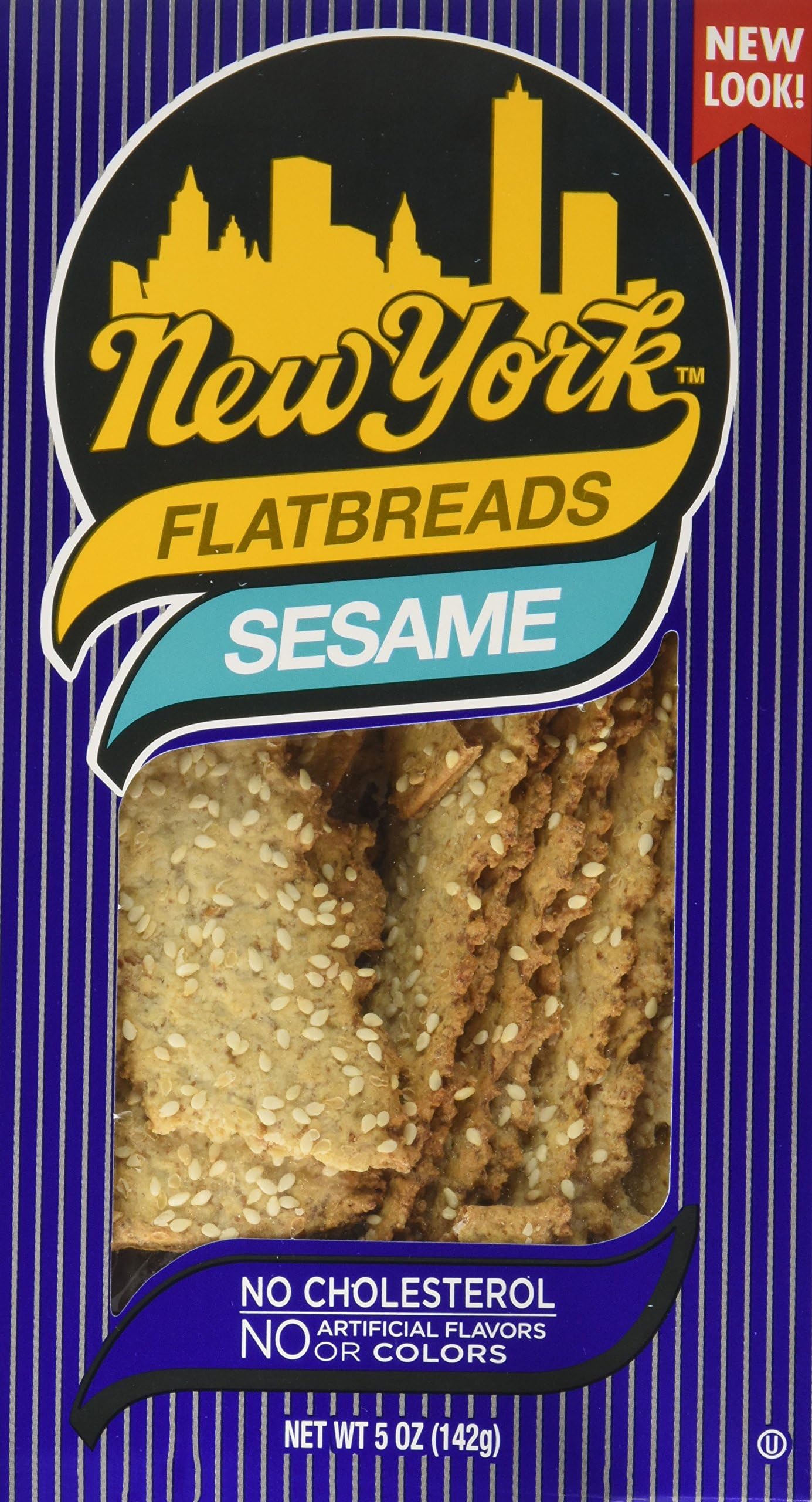 New York Flatbread Crackers, Sesame, 5 Ounce (Pack of 12)