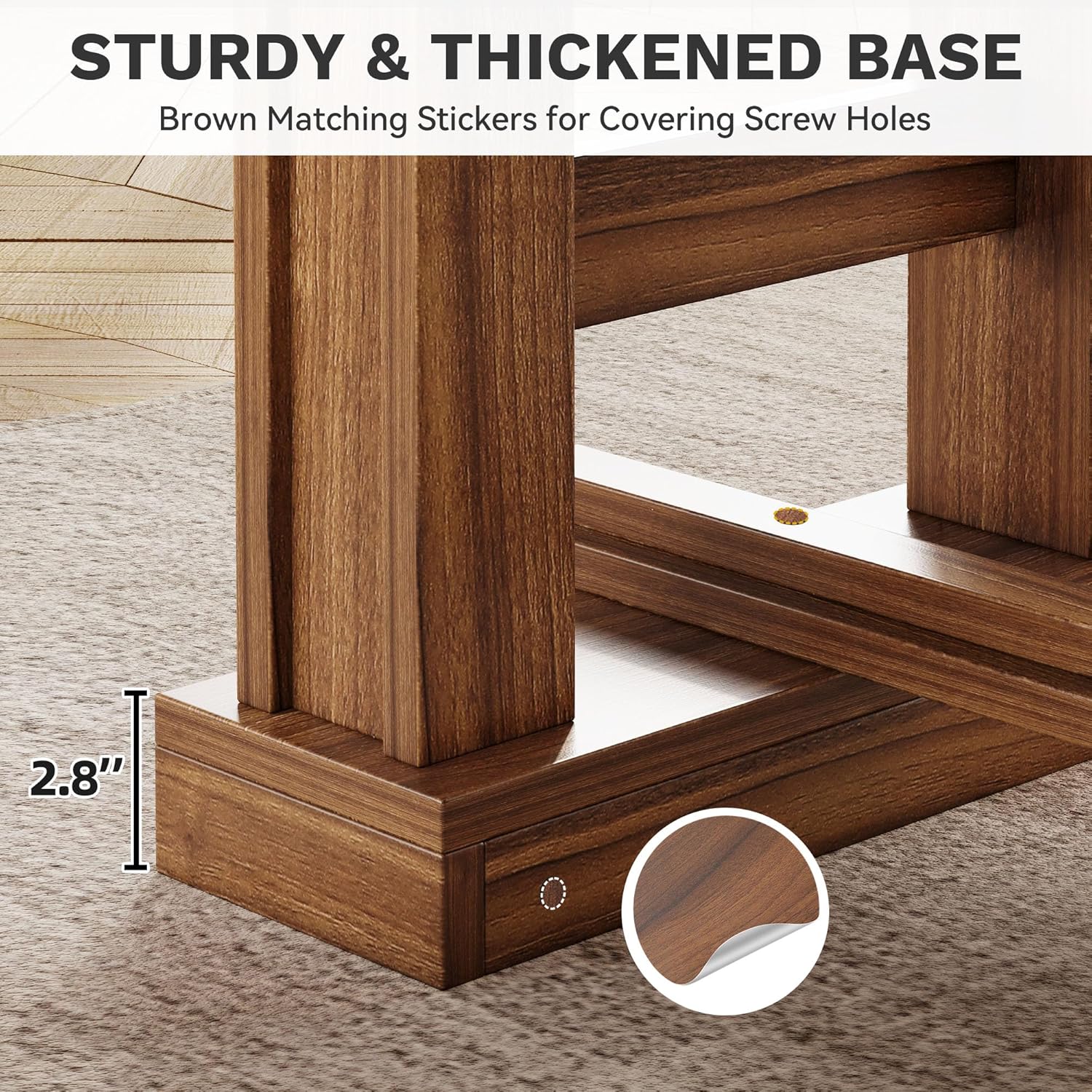 DWVO 70 Inch Computer Desk, Large Executive Office Table Workstation, Modern Farmhouse Style Laptop Wooden Sturdy Legs Writing Desk Business Furniture for Home, Dark Walnut