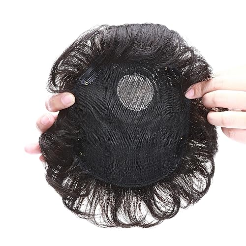 Miniatura 5 de SEGO Touppe - Cubrecabello humano para hombre con cabello corto, densidad del 150%, base mono, 100% cabello humano de 4 pulgadas, peluca de repuesto