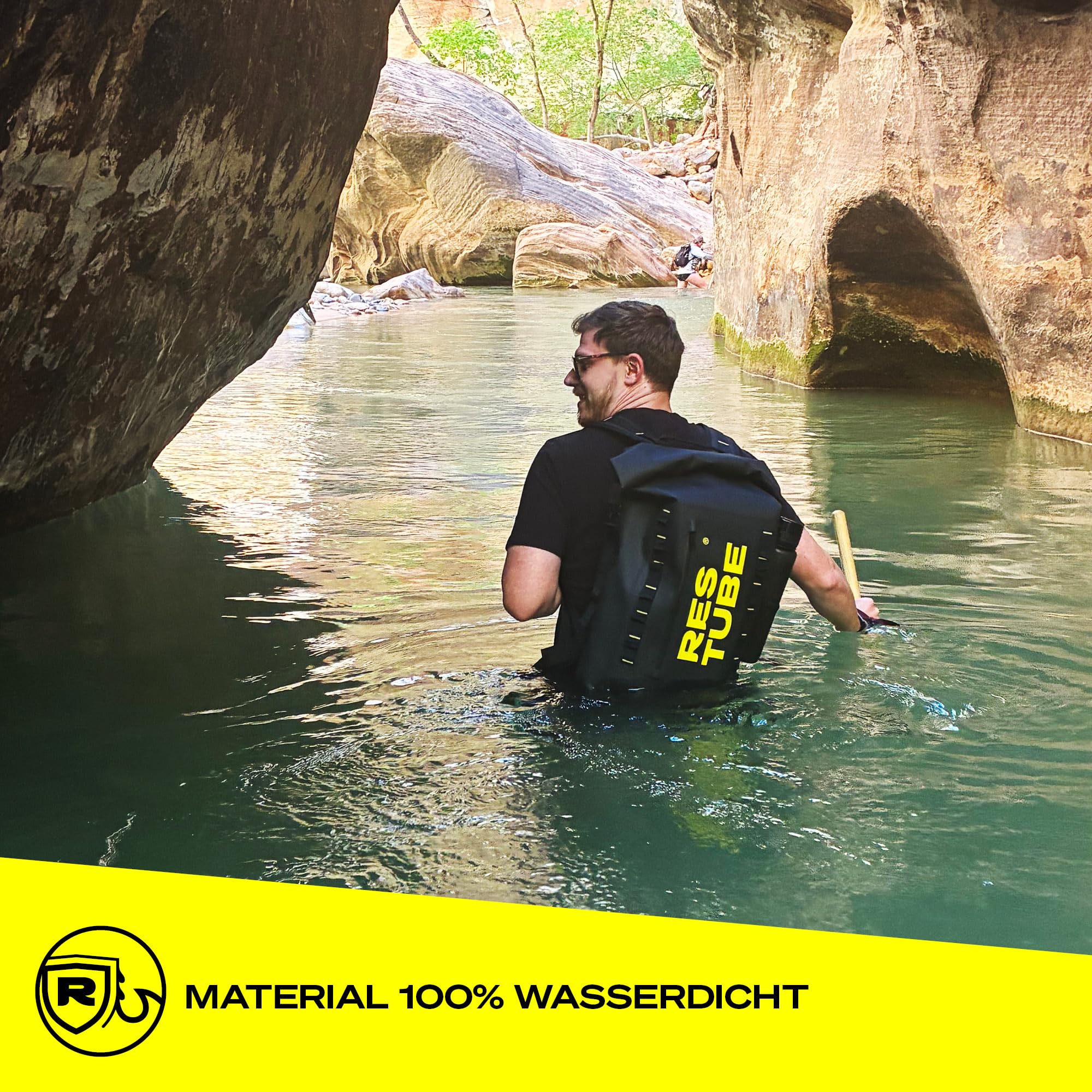 Restube Coast 25L wasserdichter Rucksack - Wasserfester Rolltop - Laptop-Fach - Flaschenhalter - Daypack für Alltag, Pendeln, Fahrrad, Outdoor & Abenteuer am Wasser