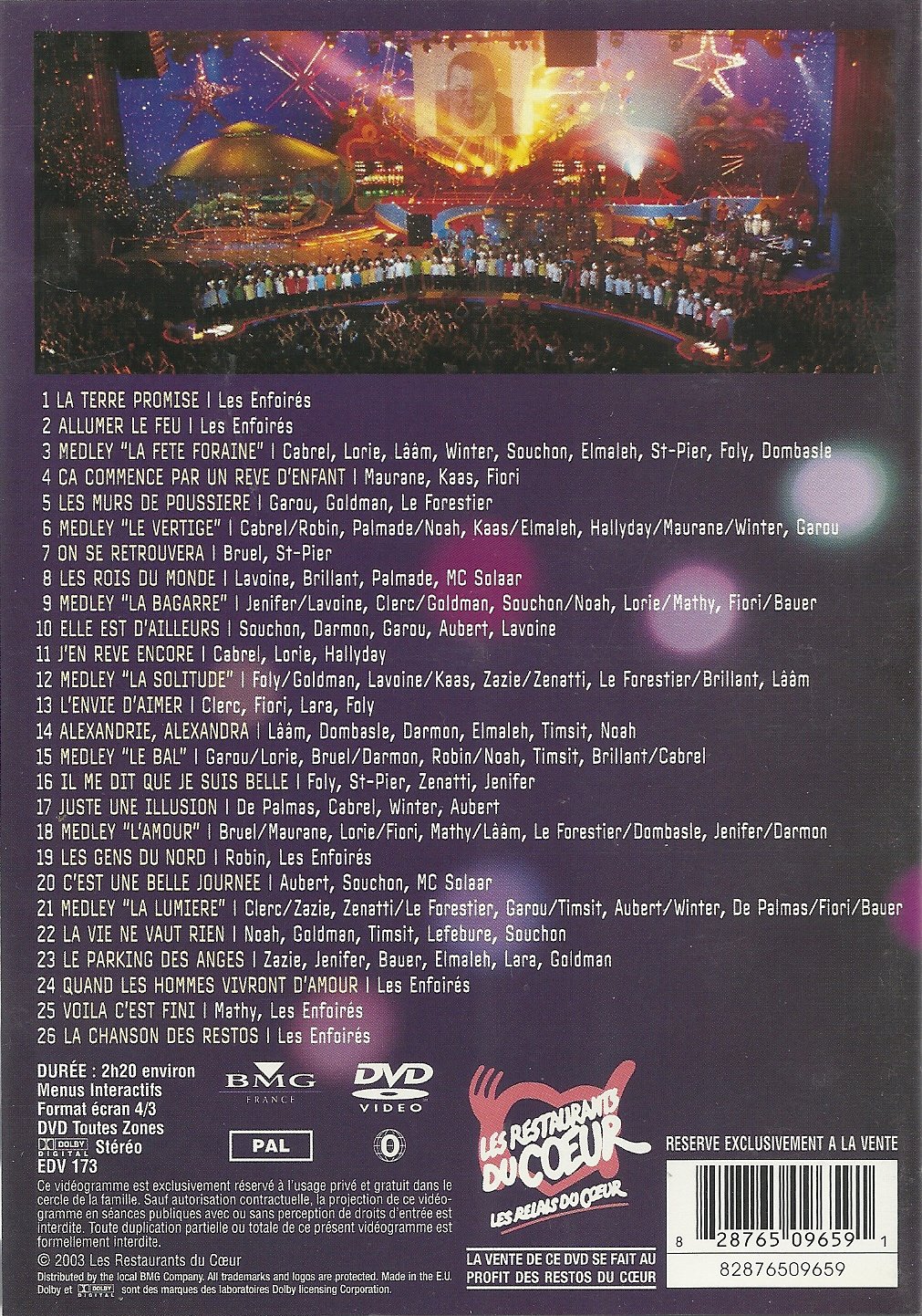 Les Enfoirés 2003 : La Foire aux enfoirés, L'Intégralité du spectacle