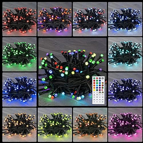 Miniatura 4 de Luces de Navidad que cambian de color, 66 pies, 200 luces LED RGB de Navidad con control remoto, impermeables, luces de Navidad al aire libre para