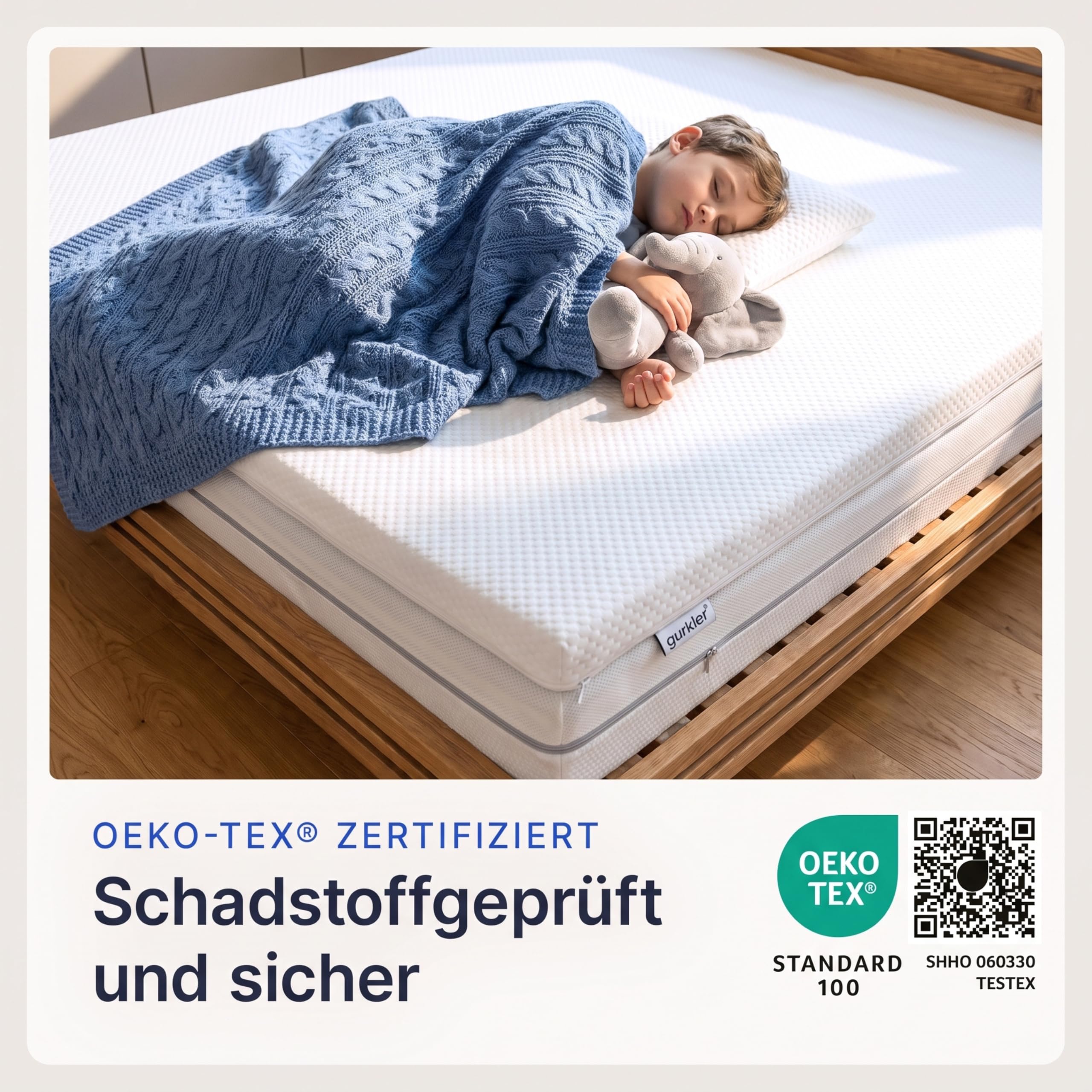 Matratzen Topper 180 x 200 cm Memory Foam 5cm Komforthöhe H1/2 | super weich, zertifiziert, langlebig