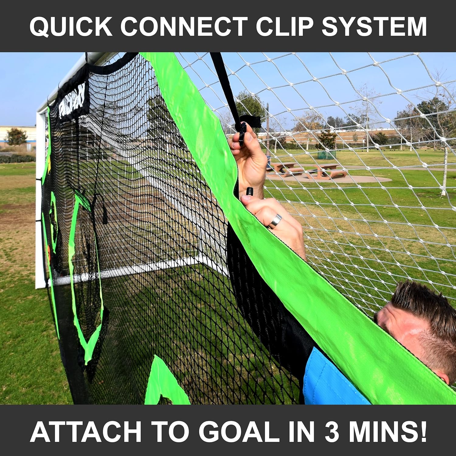 QuickPlay Soccer Goal Target Nets with 7 Scoring Zones – Practice Shooting & Goal Shots. Soccer Goal Frame not Included. (ii) 12x6' : Sports & Outdoors