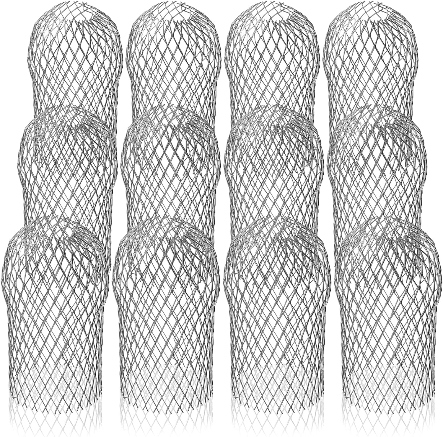 DEAYOU 12-Pack 3" Expandable Aluminum Gutter Guards - Rustproof Downspout Leaf Filters, Mesh Strainers Stop Debris & Clogs