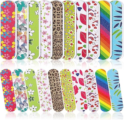 Sumind Paquete de 100 Limas de Uñas de Doble Cara Tableros de Esmeril Herramientas de Manicura (2.36 x 0.59 x 0.16 Pulgadas)