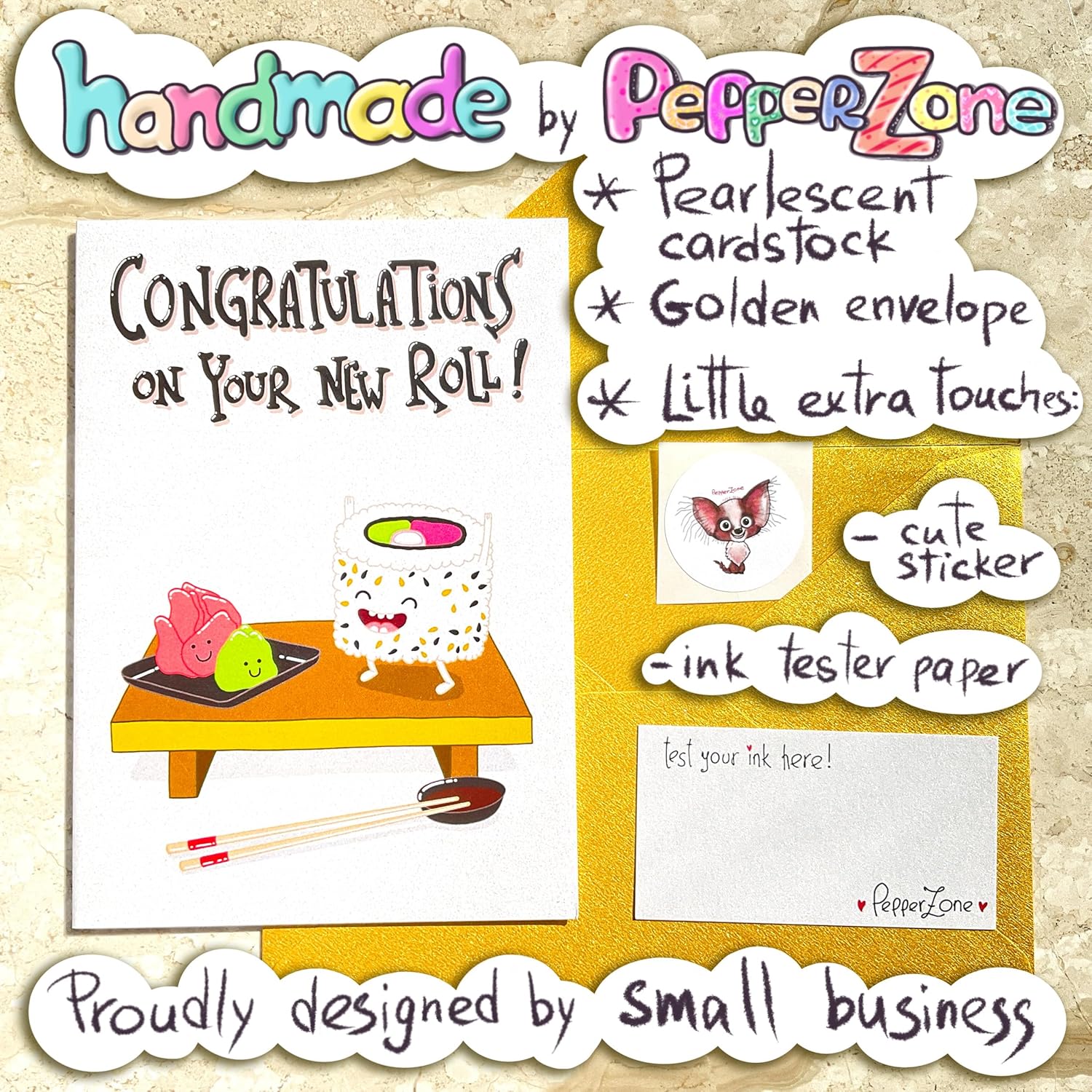 Congratulations on Your New Roll Card, Cute and Funny Handmade Congrats, New or First Job, Work, Office Promotion for Boss, Co-worker, Colleague, Friend, Husband, Wife, Son, Daughter image 3 of 6 B0C34FZJDM
