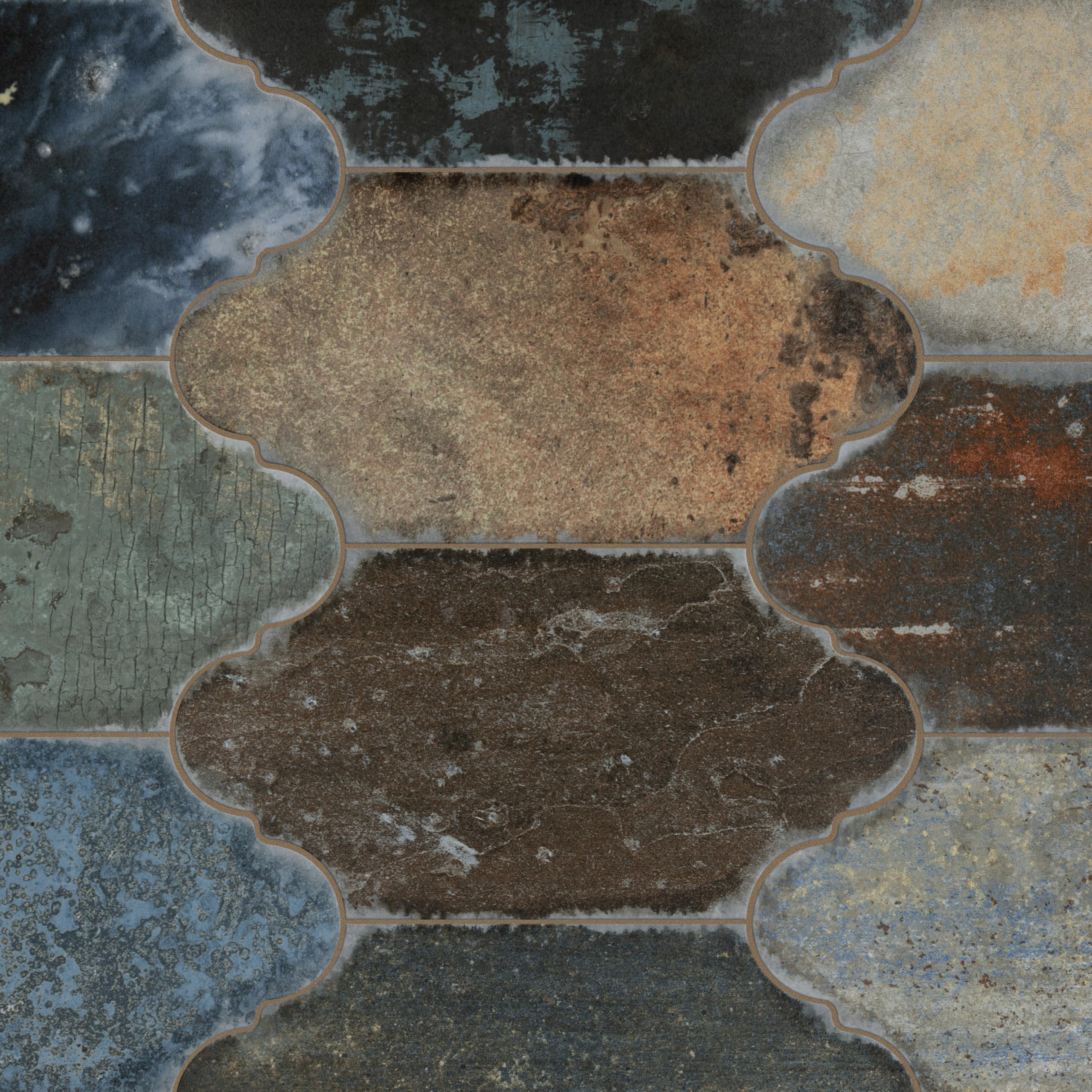 SomerTile FCD6DMP Dorne Provenzal Mix 15,9 x 32,4 cm Piastrelle in porcellana per pavimento e parete, Multi, 20