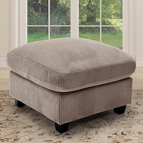 Miniatura 51 de Juego de sofá de pana, otomana tapizada, sofá de dos plazas y sofá de 3 plazas con cojines mullidos y brazos redondeados, juegos de muebles modernos