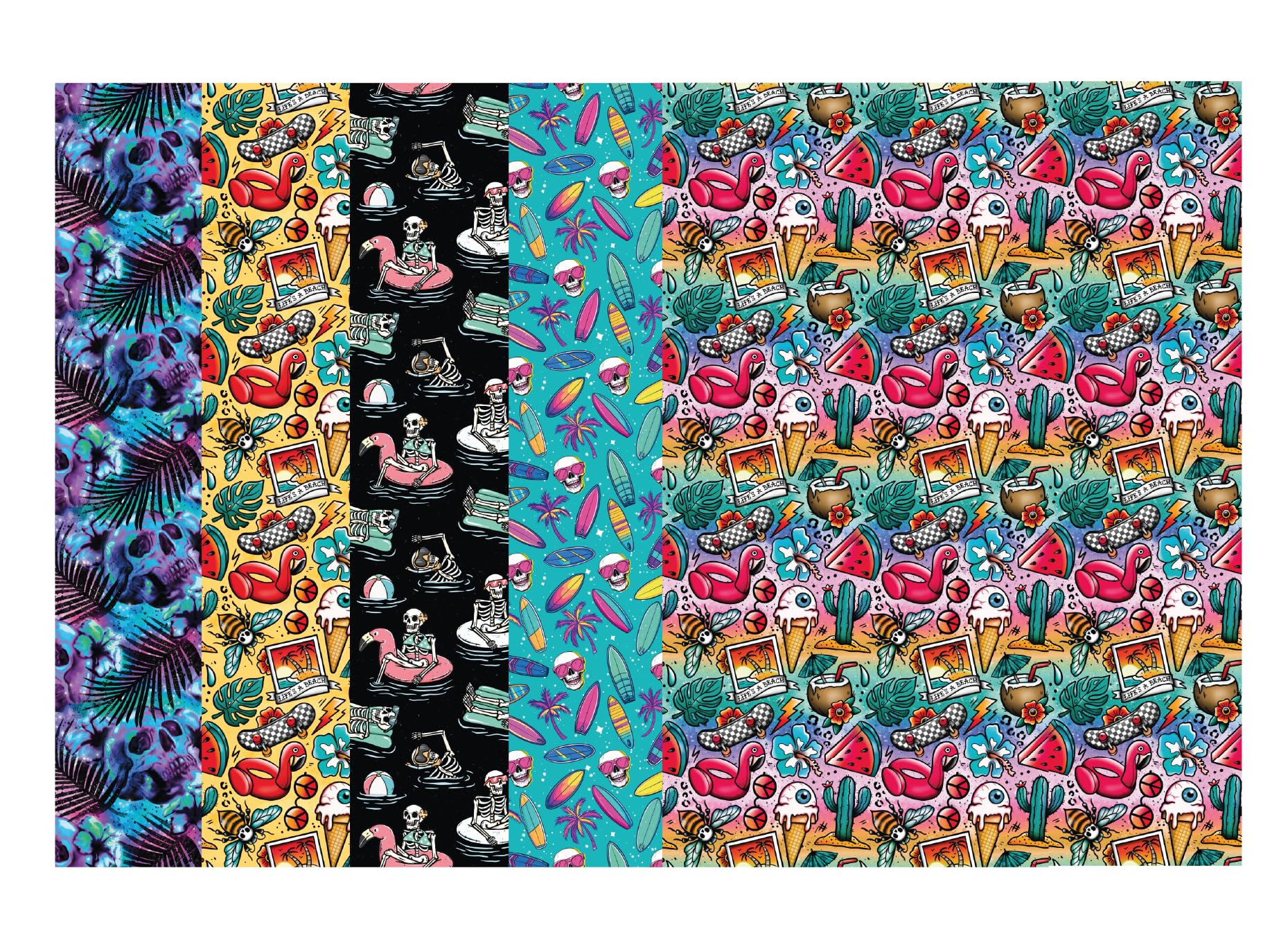 Glucomart Medical Tape for Nasogastric or Oxygen Tube (5 Count) – Maximum Strength Tube Tape, Waterproof & Hypoallergenic (Alt Summer Variety Pack) (Tube Tape)