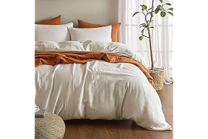 SE SOFTEXLY Muslin Duvet Cover Queen Size, 100% Washed Cotton.