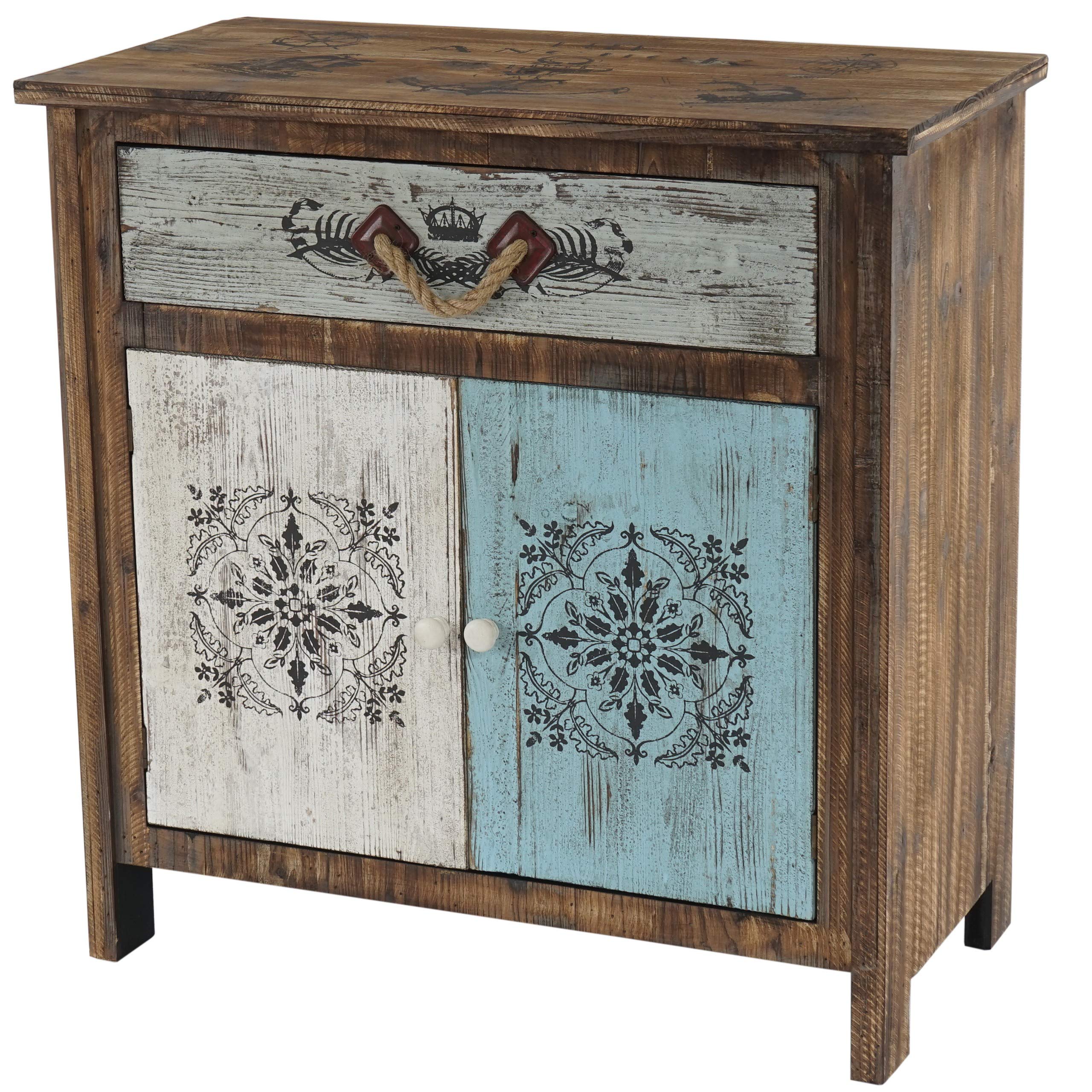 Mendler Kommode Funchal – Schubladenkommode, Shabby-Look, Vintage, 84x80x40 cm